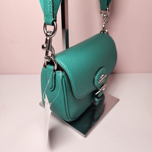 NWT Coach CP001 Amelia Small Saddle Bag in Bright Green - Picture 5 of 8